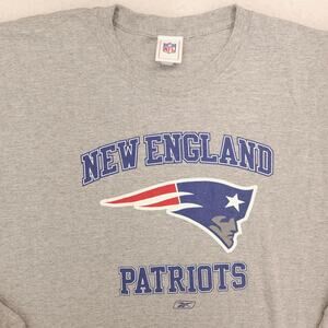 NFL New England Patriots Graphic Long Sleeve Football Shirt Mens Size XL Gray